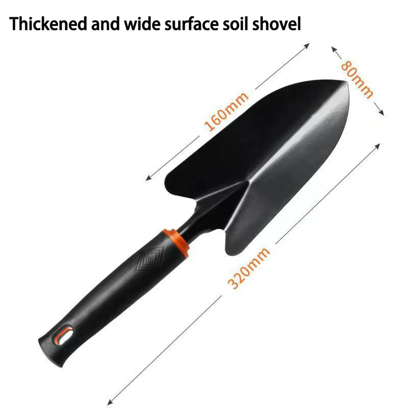 Alloy Steel Garden Tool Set – Tooth Rake, Trowel, Wide Shovel & Dual-Purpose Rake Wide Shovel