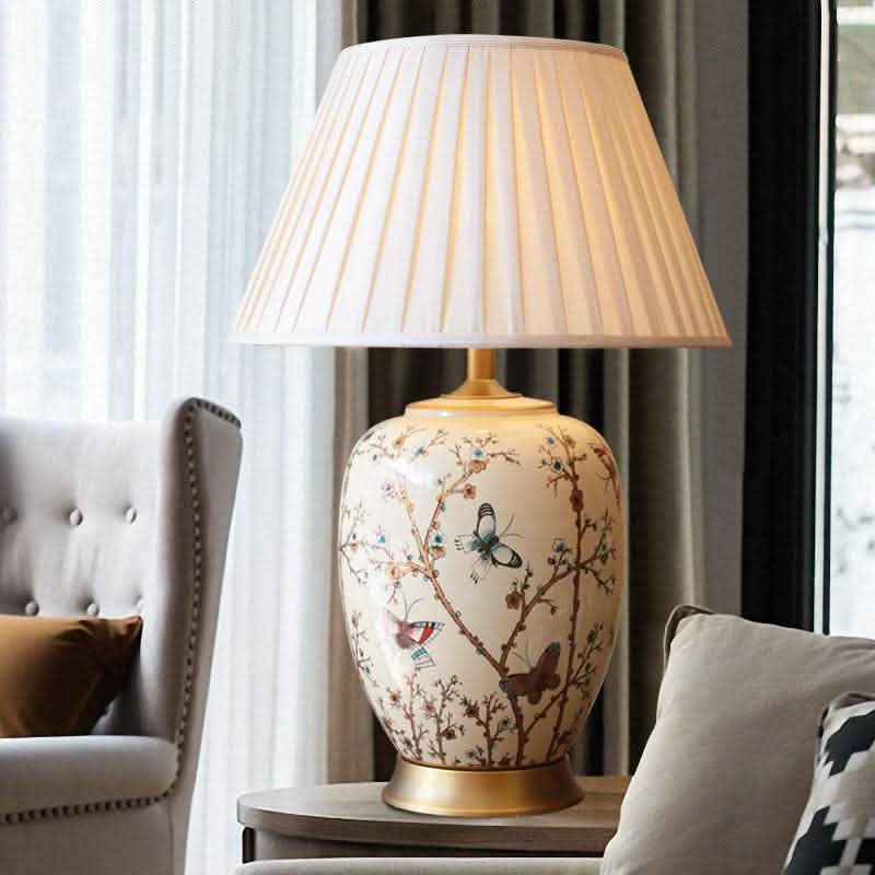 American Ceramic Table Lamp - European Bedroom Bedside Light - Vezir