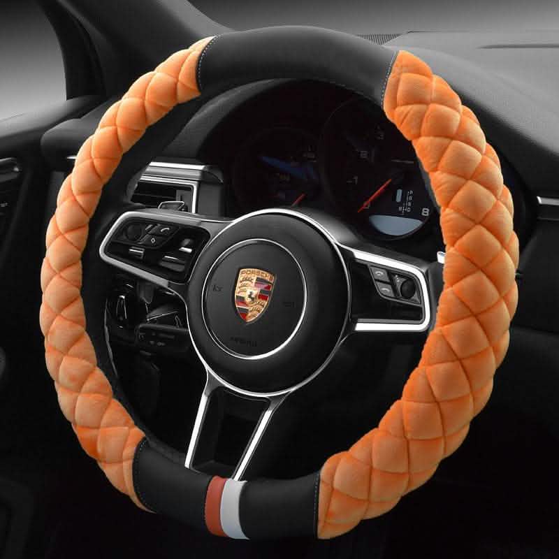 Plush Steering Wheel Cover - 38cm Winter Car Protection - Vezir