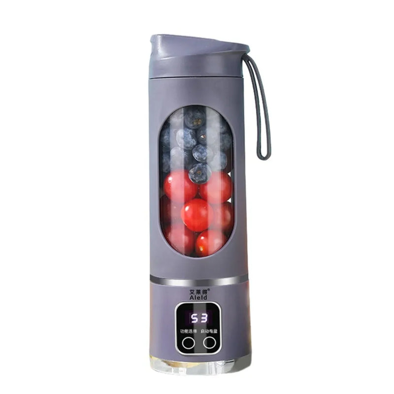 12 Blades Portable Fruit Juicer 450Ml Capacity 3 Gears USB Rechargeable Blender Ice Crusher for Shakes and Smoothies Juicer Cup