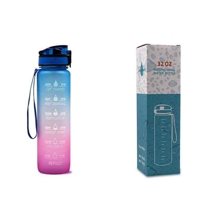 1L Tritan Water Bottle - Time Marker Motivational Sports Cup - Vezir