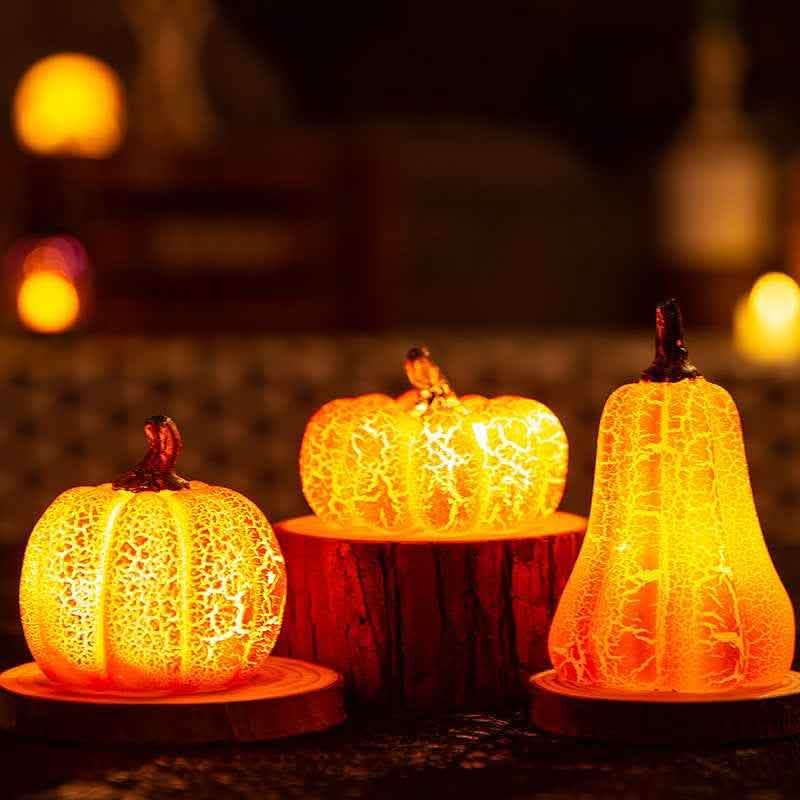 Halloween Pumpkin Lantern - LED Candle Lamp Resin Luminous - Vezir