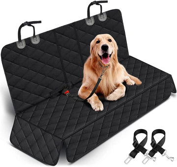 Dog Car Seat Cover, Back Seat Cover for Dogs Pet Car Seat Protector Waterproof Bench Car Seat Cover, Non-Slip Reat Seat Cover Fits Middle Armrest for Most Cars Trucks Suvs - Black Black