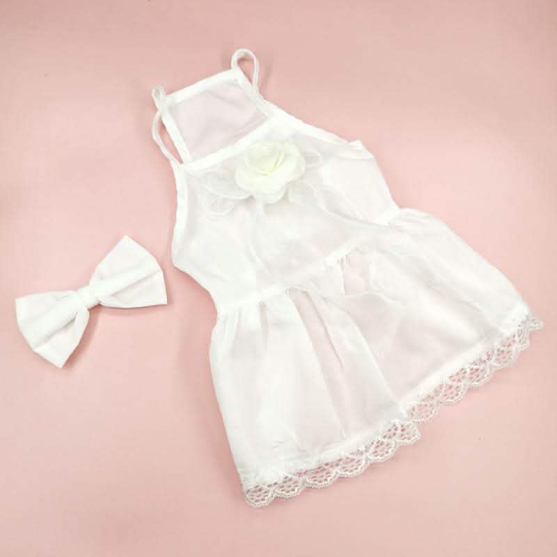 Spring Summer Dog Dress - Cotton Floral Pet Clothing - Vezir