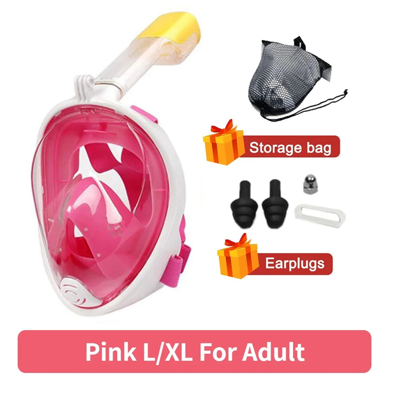 Underwater Scuba anti Fog Full Face Diving Mask Snorkeling Respiratory Masks Safe Waterproof Swimming Equipment for Adult Kids