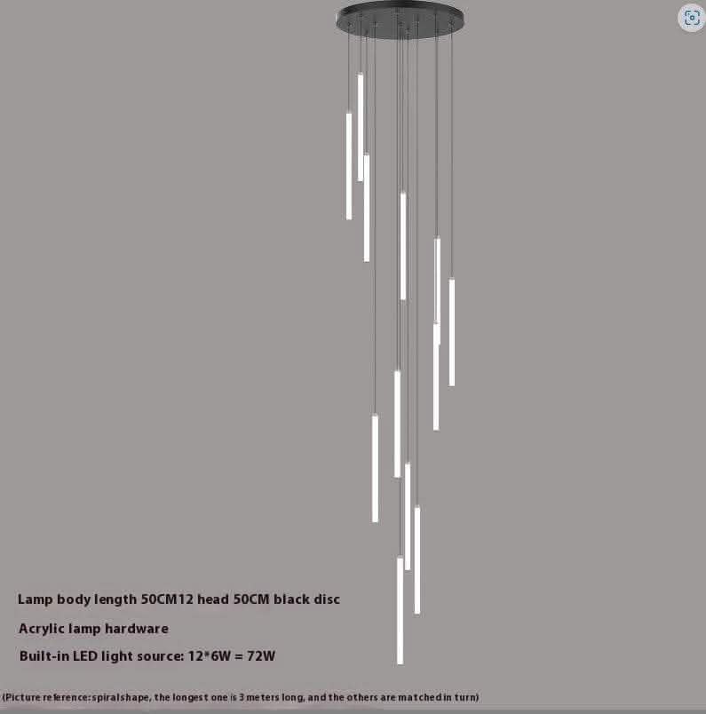 Spiral Staircase Chandelier - Modern Duplex High-Rise Lighting - Vezir