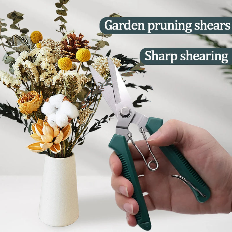 Heavy-Duty Metal Garden Scissors – Precision Straight Blade Pruning Shears