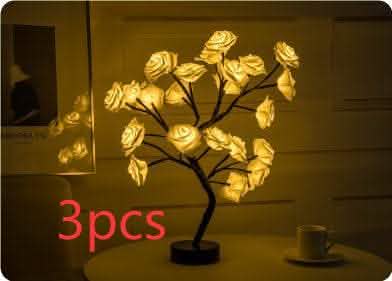 Rose Flower LED Lamp - USB Battery Bonsai Tree Night Light - Vezir