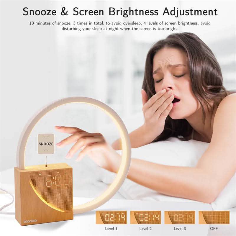 Touch Control Bedside Lamp - Natural Sounds Alarm Clock - Vezir