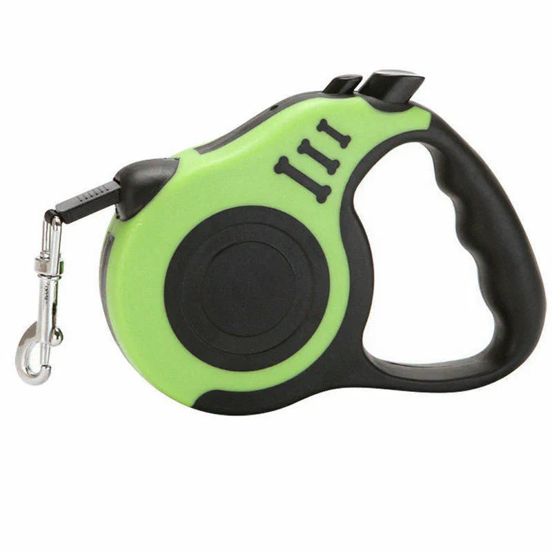 Automatic Retractable Dog Leash - Dual Size Options with Brake & Lock Safety System Green
