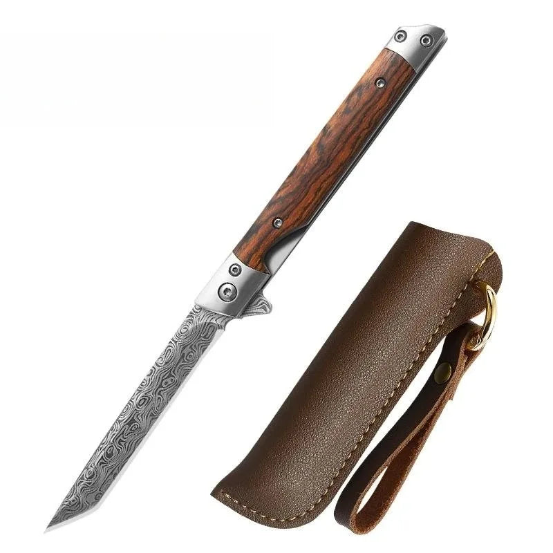 High Quality Fruit Knife Portable Pattern Steel Offce Knife Hand High Hardness Blade Meat Knife with Cover Knife Steak