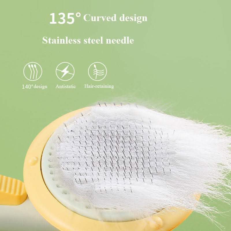 Self-Cleaning Pet Cat Brush - Steel Wire Hair Removal Comb - Vezir