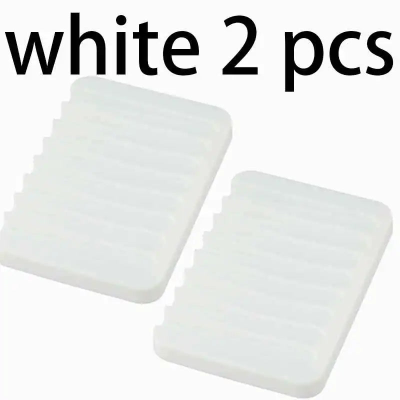 1/2 Pcs High Quality Silicone Self Draining Soap Dishes Innovative Soap Holder Saver Silicone Soap Holder anti Slip Pad