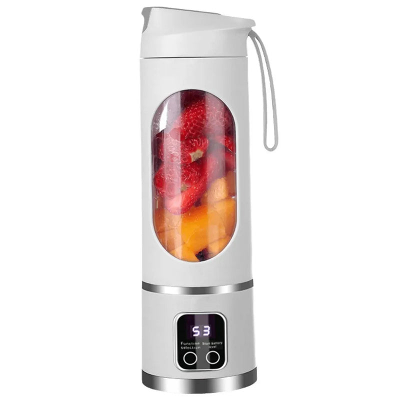 12 Blades Portable Fruit Juicer 450Ml Capacity 3 Gears USB Rechargeable Blender Ice Crusher for Shakes and Smoothies Juicer Cup
