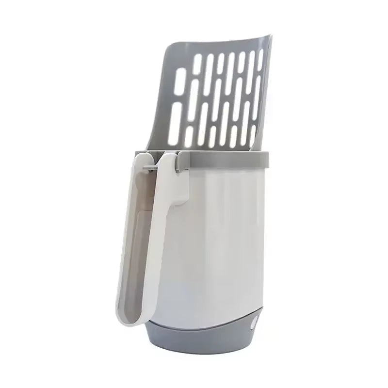 Cat Litter Shovel Scoop with Refill Bag for Pet Filter Clean Toilet Garbage Picker Cat Supplies Cat Litter Box Self Cleaning Gray A 26X9Cm