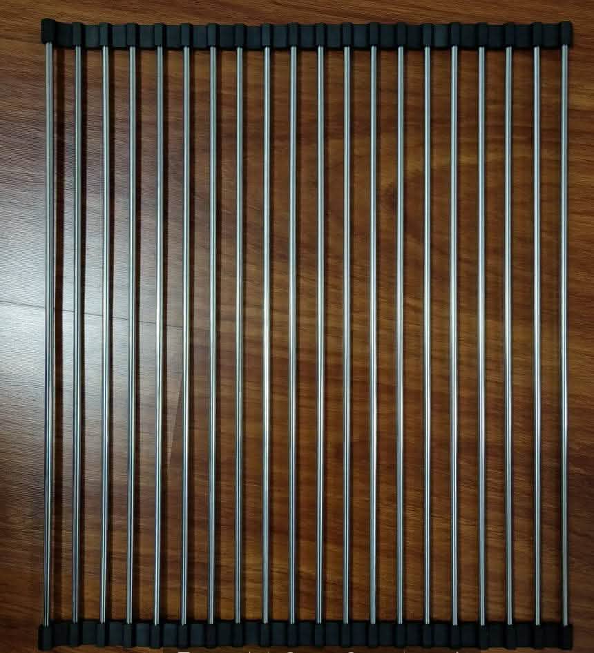 Folding Kitchen Drain Rack - Stainless Steel Sink Organizer - Vezir