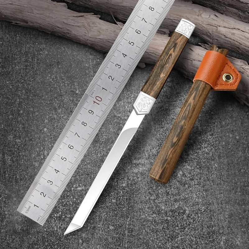 High Quality Fruit Knife Portable Pattern Steel Offce Knife Hand High Hardness Blade Meat Knife with Cover Knife Steak