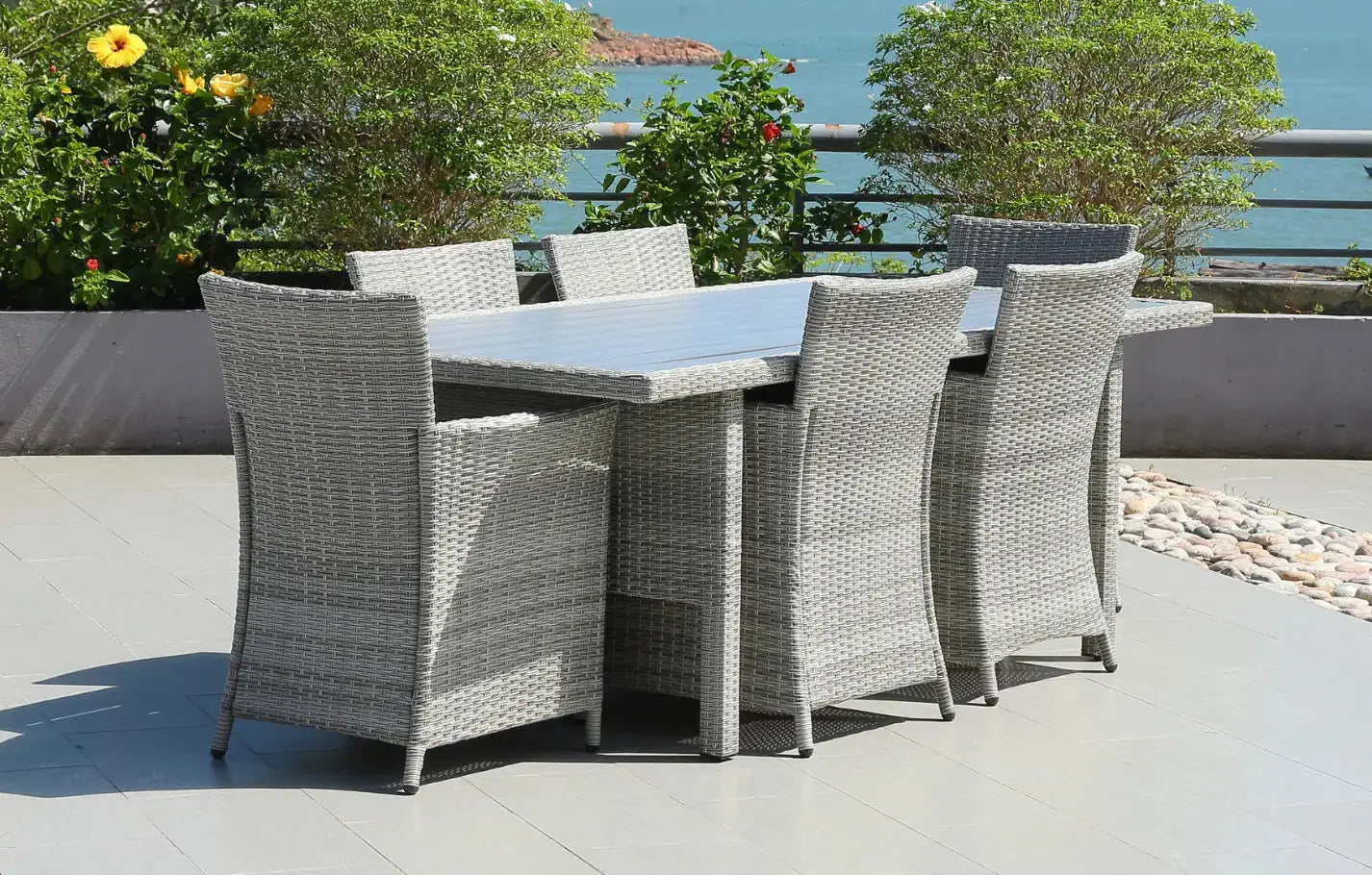 Bridgetown 6 Seater Rattan Dining Set for Outdoors