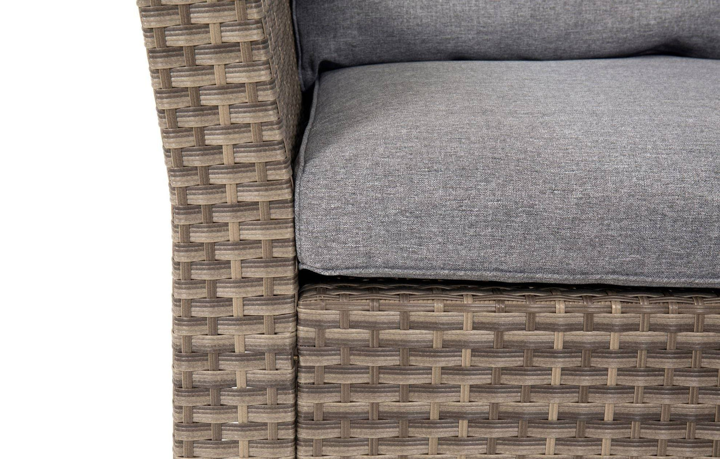 5 Seater Rattan Garden Corner Sofa Set Grey