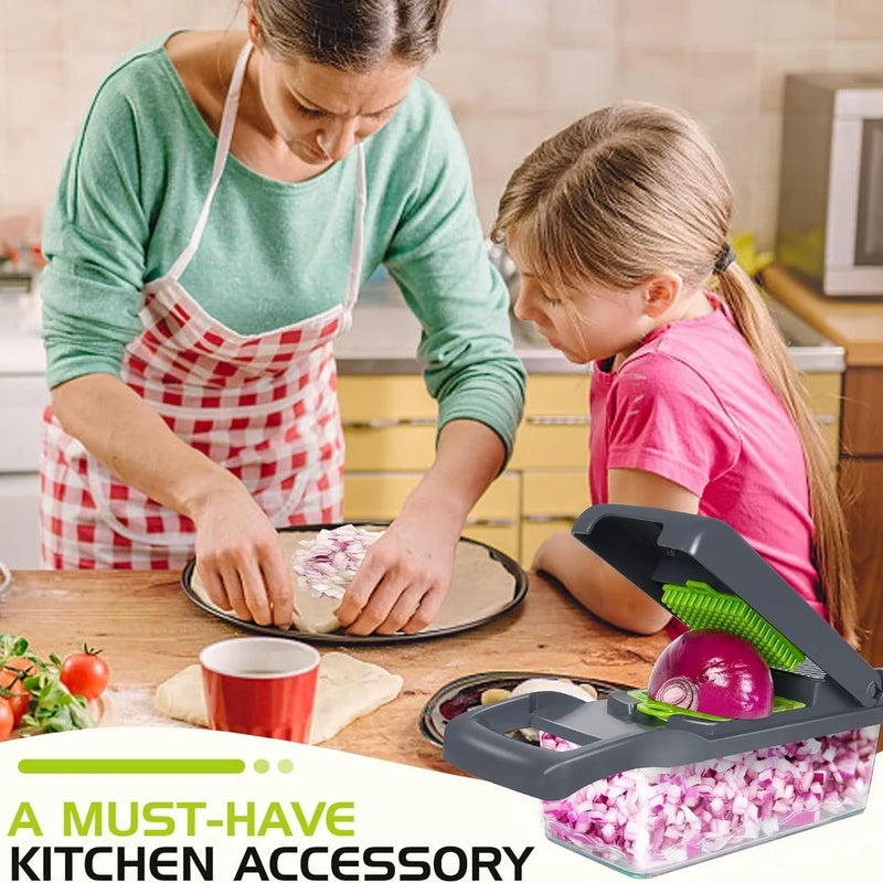 New 16 in 1 Multifunctional Vegetable Chopper Slicer Shredder with Basket Fruit Slicer Potato Shredder Carrot Grind Gadgets