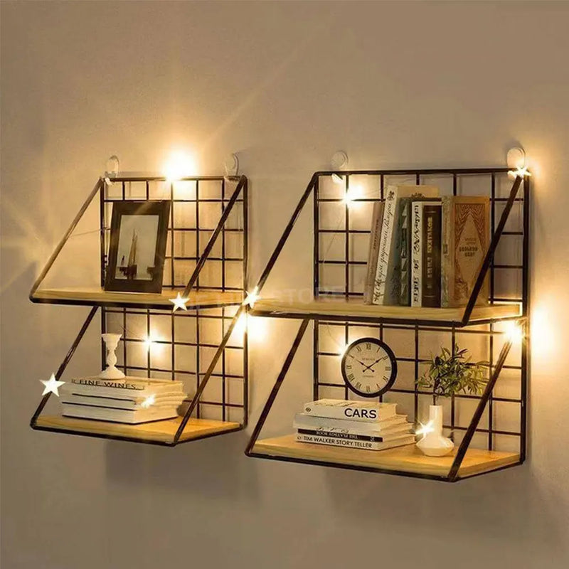 Wall Mounted Shelves without Drilling Wood Hanging Shelf for Living Room Bedroom Storage Basket Wall Decoration Rack Organizers