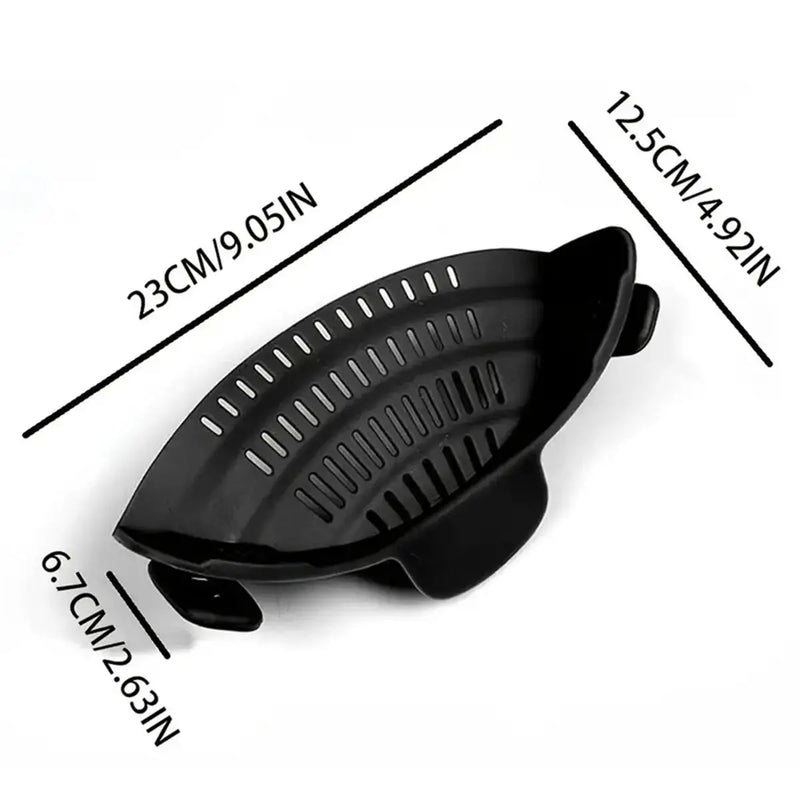 1Pc Adjustable Silicone Clip-On Strainer for Pots, Pans, and Bowls - Handheld Drainer for Noodles, Pasta