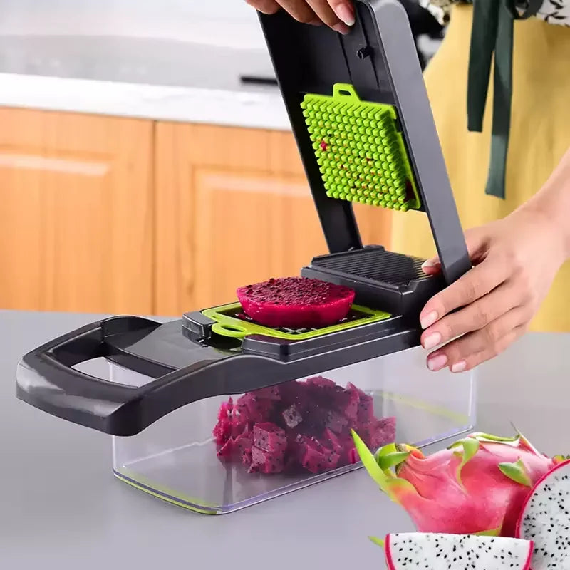 New 16 in 1 Multifunctional Vegetable Chopper Slicer Shredder with Basket Fruit Slicer Potato Shredder Carrot Grind Gadgets