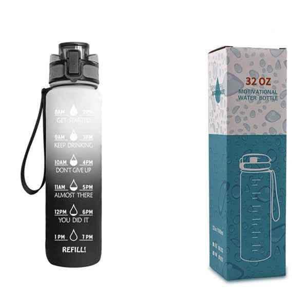 1L Tritan Water Bottle - Time Marker Motivational Sports Cup - Vezir