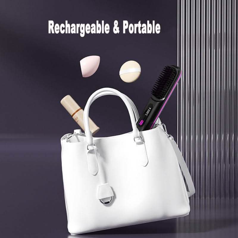 2-in-1 Wireless Hair Straightener - USB Charging Hot Curler - Vezir