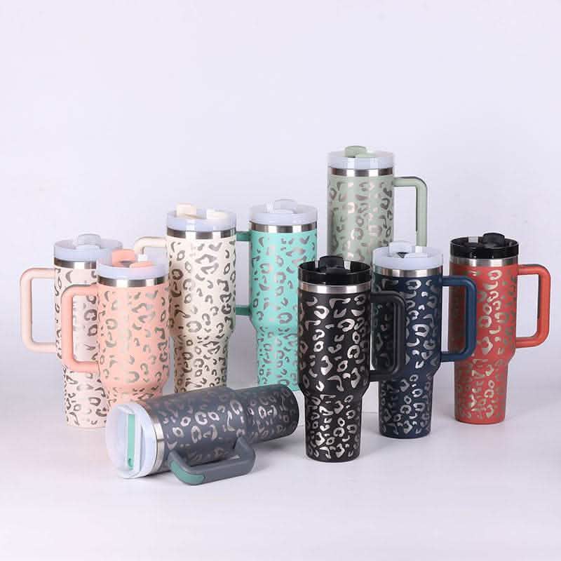 40oz Insulated Tumbler - Stainless Steel Travel Mug with Handle - Vezir