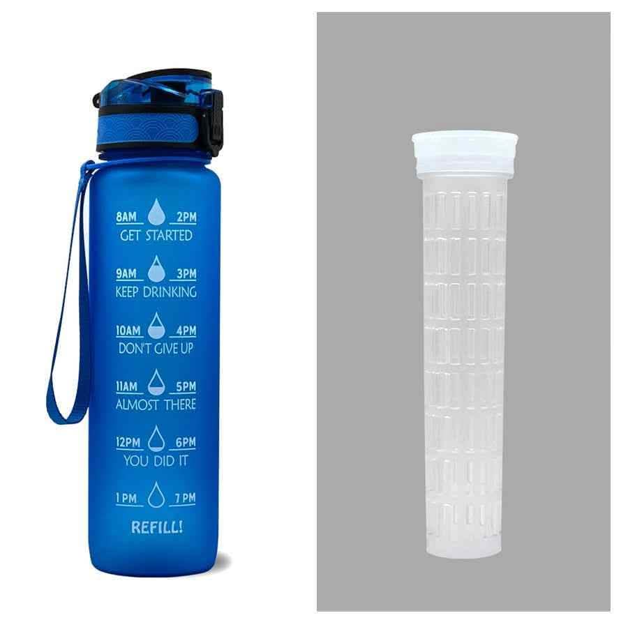 1L Tritan Water Bottle - Time Marker Motivational Sports Cup - Vezir