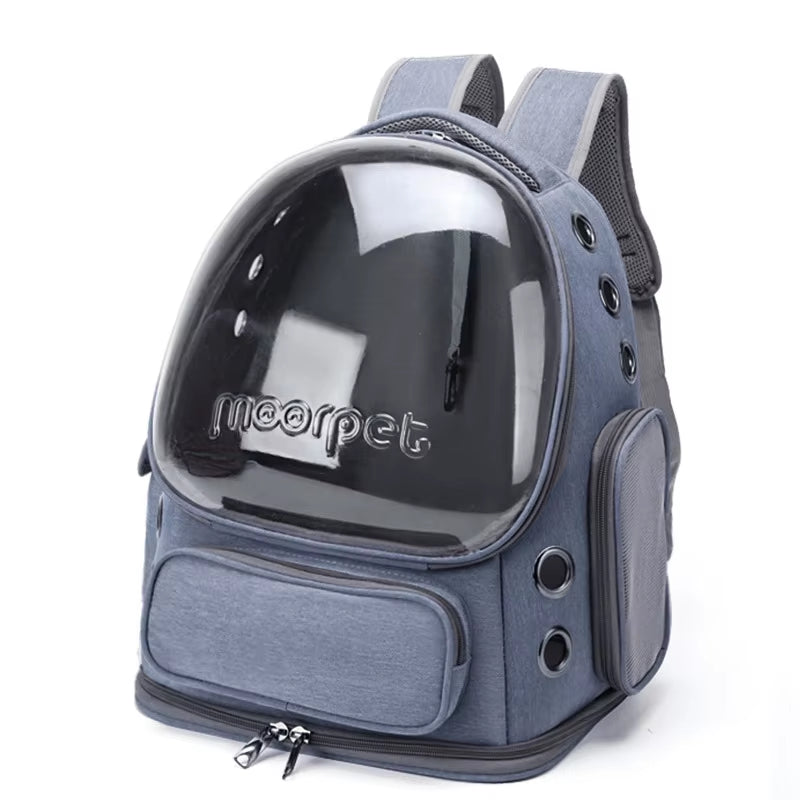 Transparent Pet Cat Carrier Bag Outdoor Travel Backpack for Cats Small Dogs Breathable Cat Carrying Bag Pet Supplies Blue