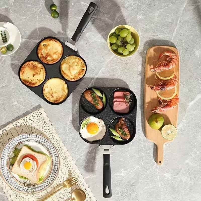 4-Hole Breakfast Pan - Multi-Function Non-Stick Egg Maker - Vezir