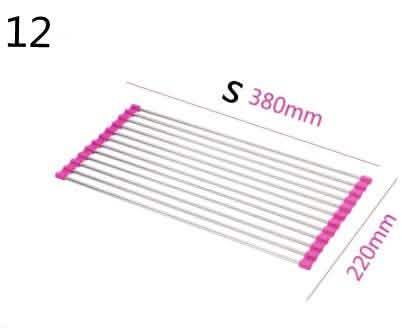 Folding Kitchen Drain Rack - Stainless Steel Sink Organizer - Vezir