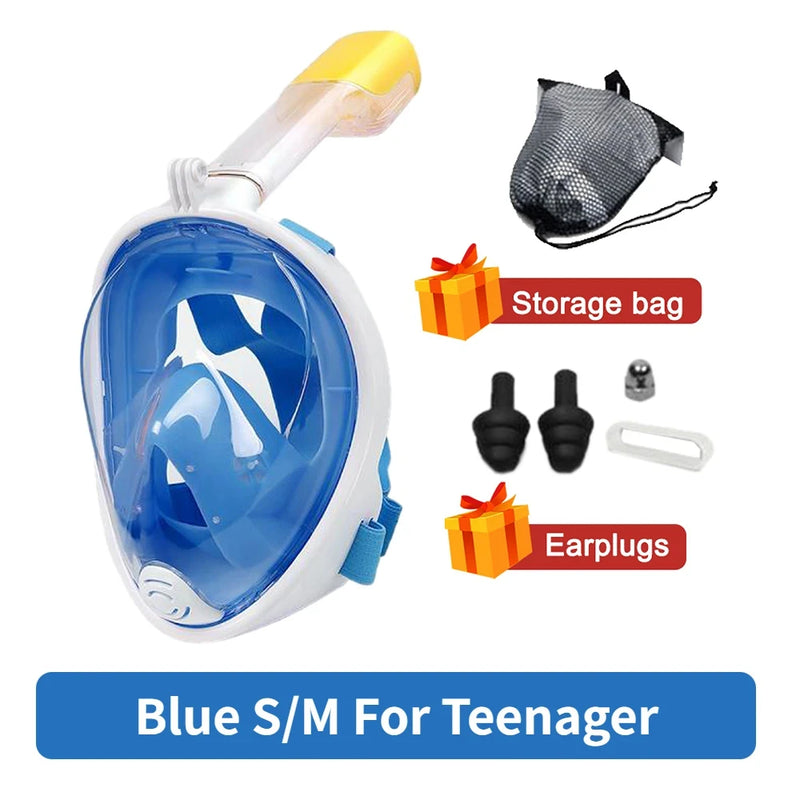 Underwater Scuba anti Fog Full Face Diving Mask Snorkeling Respiratory Masks Safe Waterproof Swimming Equipment for Adult Kids