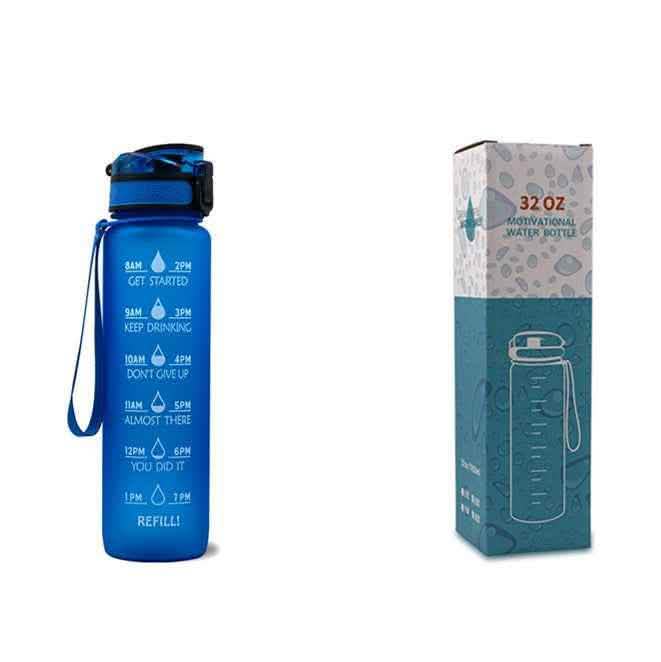1L Tritan Water Bottle - Time Marker Motivational Sports Cup - Vezir