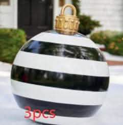 60CM Inflatable Christmas Ornament Ball - Giant PVC Decoration - Vezir