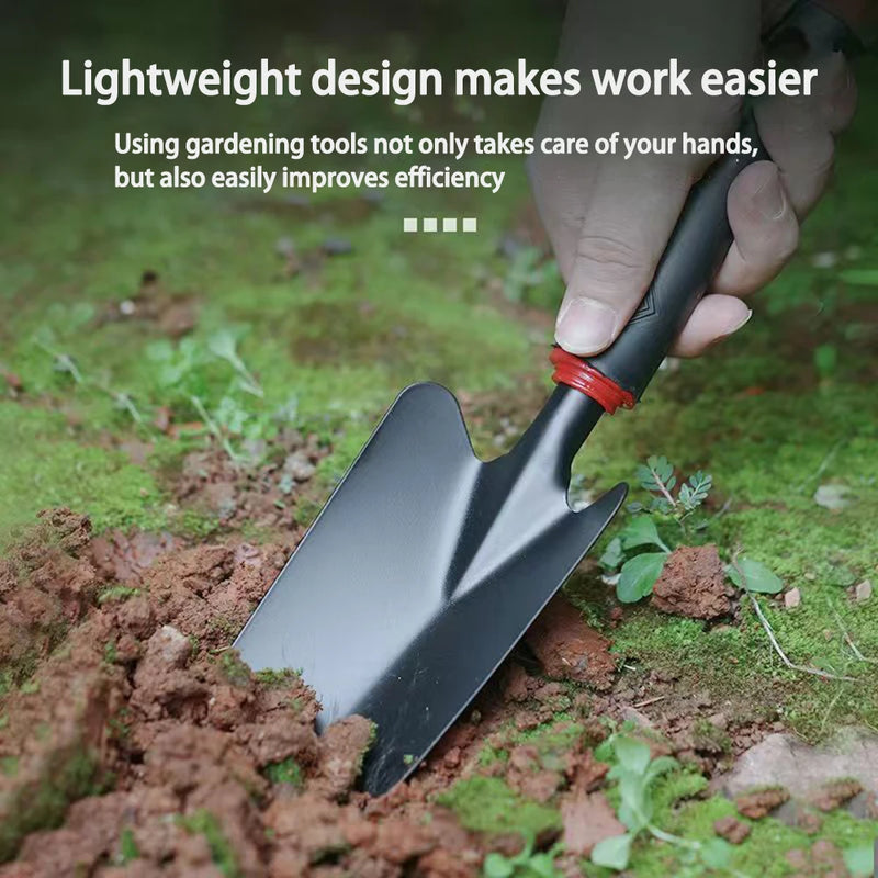 Alloy Steel Garden Tool Set – Tooth Rake, Trowel, Wide Shovel & Dual-Purpose Rake