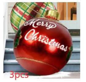 60CM Inflatable Christmas Ornament Ball - Giant PVC Decoration - Vezir
