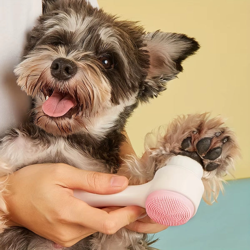 1Pc- Silicone Pet Paw Cleaner & Massage Brush - Dual-Sided Dog Grooming Tool for Healthy Coats and Claws
