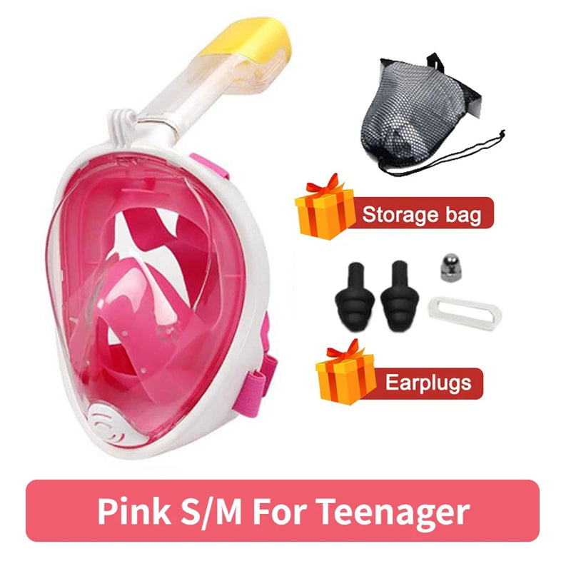 Underwater Scuba anti Fog Full Face Diving Mask Snorkeling Respiratory Masks Safe Waterproof Swimming Equipment for Adult Kids