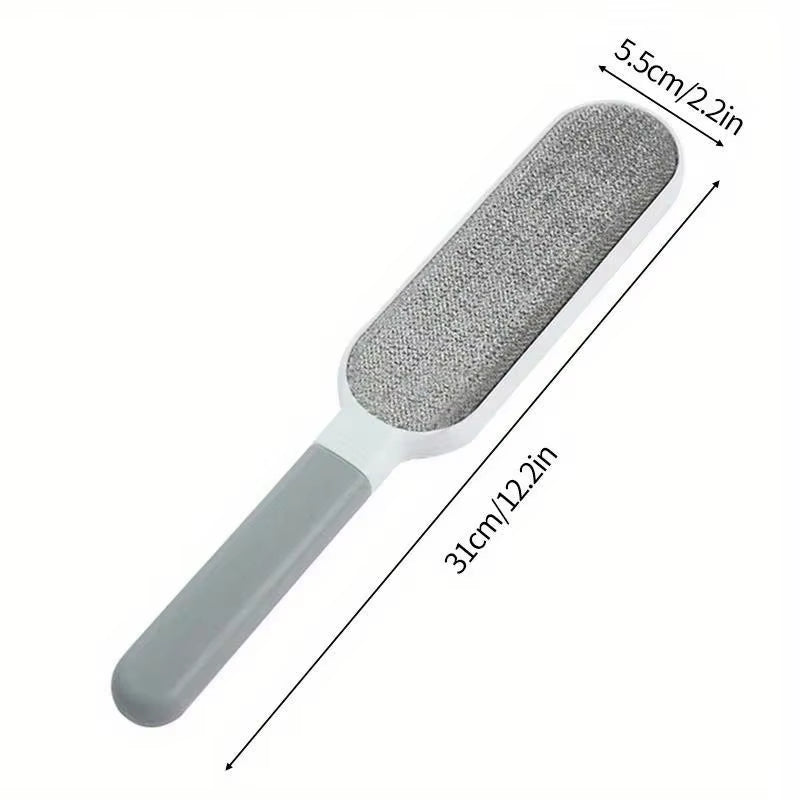Double-Sided Pet Hair Remover, Manual Electrostatic Sticky Lint Brush, for Cat, Clothing, Sofa, Furniture, Carpet Cleaning Gray