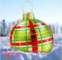 60CM Inflatable Christmas Ornament Ball - Giant PVC Decoration - Vezir