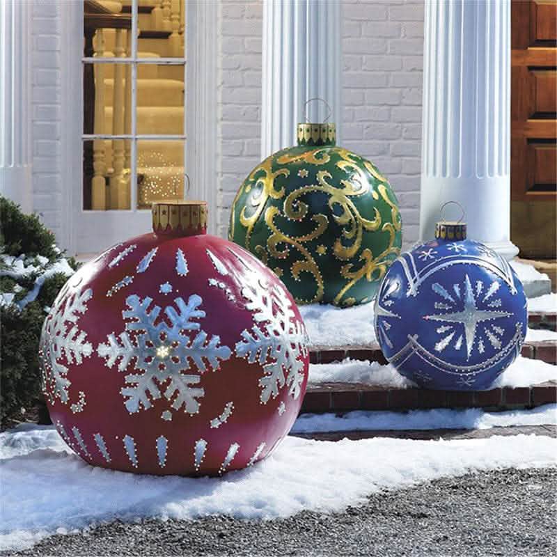 60CM Inflatable Christmas Ornament Ball - Giant PVC Decoration - Vezir