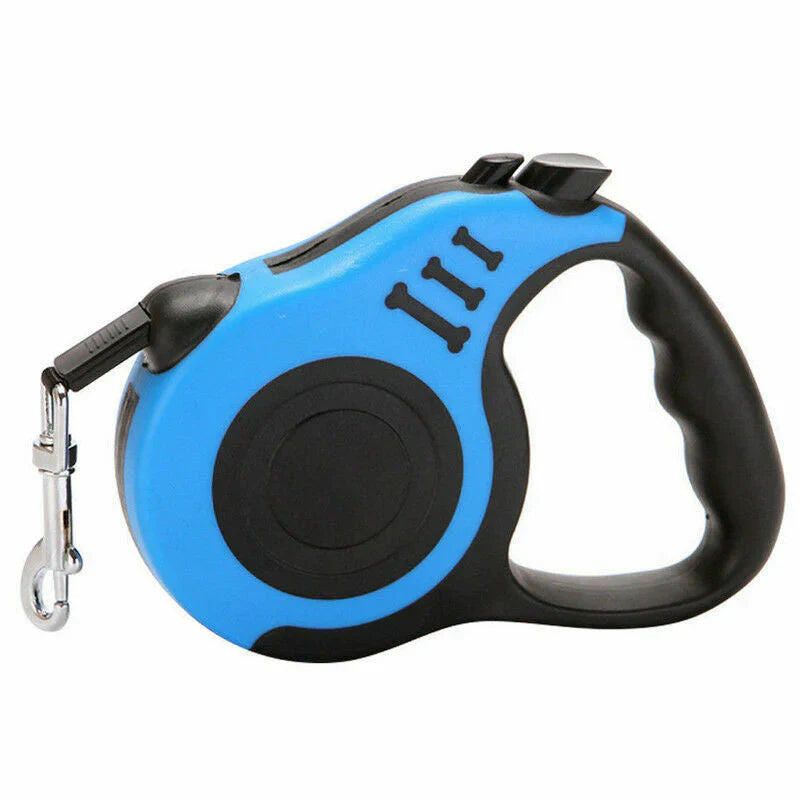 Automatic Retractable Dog Leash - Dual Size Options with Brake & Lock Safety System Blue