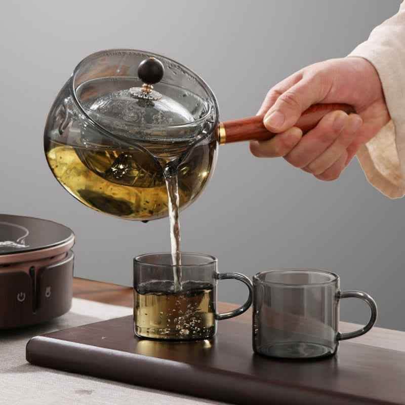 Glass Teapot with Infuser - Semi-Automatic Rotary Tea Maker - Vezir