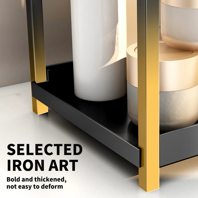 2 Tier,Desktop Storage Rack,Cosmetics Rack,Desk Office Stationery Storage Rack,Bathroom Vanity Organizer