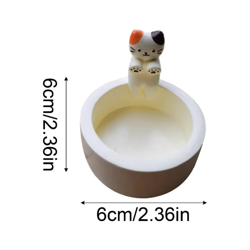 Cartoon Cat Candle Holder Cat Tea Light Candle Holder Office Home Desktop Decorative Ornaments Cute Candlestick Craft Decoration