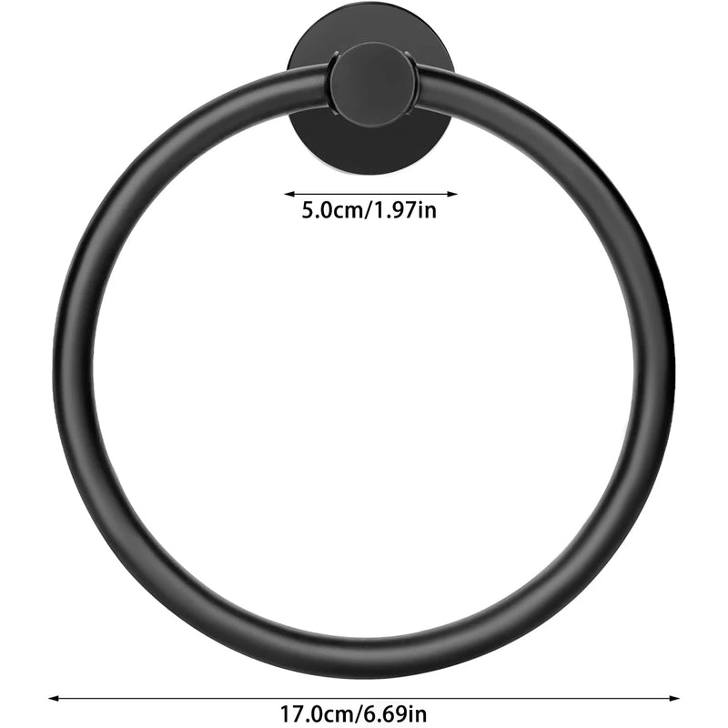 Bathroom Towel Ring Hardware Accessories Storage Holder 304 Stainless Steel Matte Black Hand Towel Holder round Towel Hanger