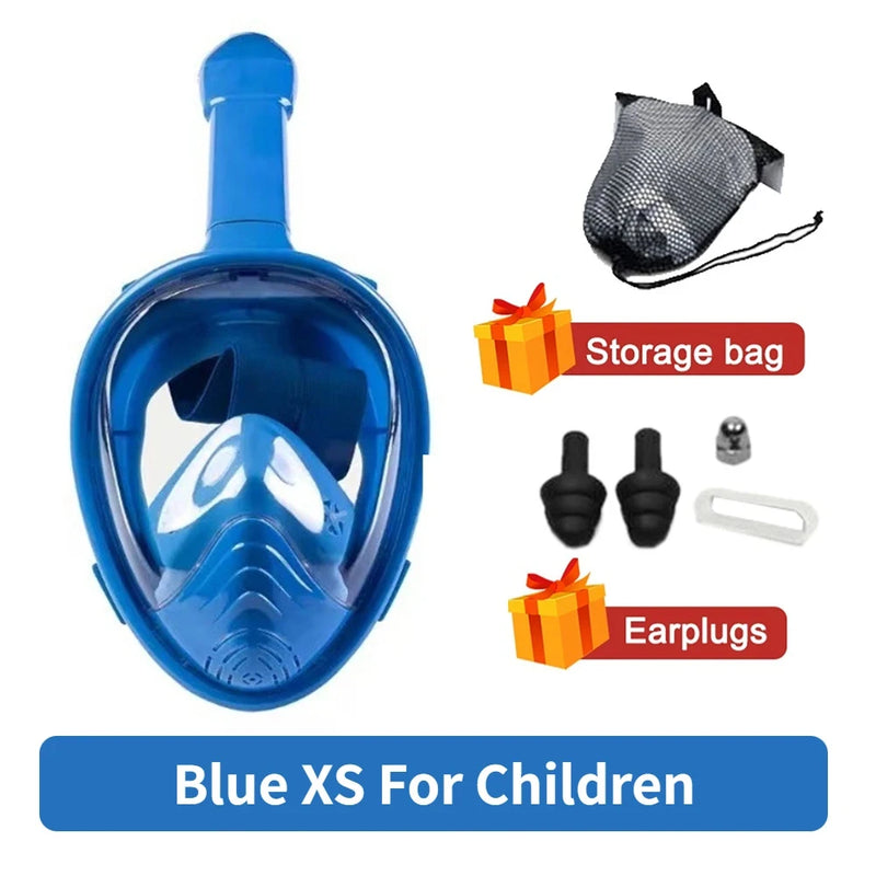 Underwater Scuba anti Fog Full Face Diving Mask Snorkeling Respiratory Masks Safe Waterproof Swimming Equipment for Adult Kids